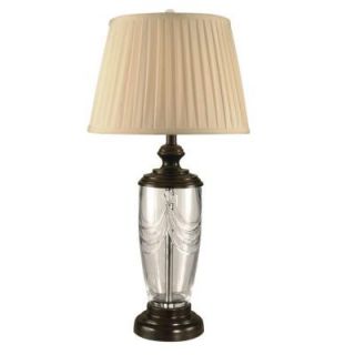 Dale Tiffany 30.5 in. Lillie Oil Rubbed Bronze Table Lamp with Crystal Shade GT11225