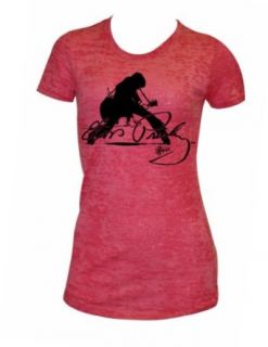 Elvis Presley   Signature Silhouette Womens T Shirt In Pink Burnout Clothing