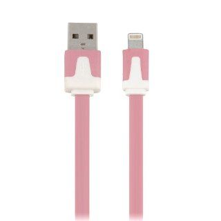 Generic 8 Pin 2m Flat Solid Color USB Charging Data Cable for Iphone 5 5g Pink Cell Phones & Accessories