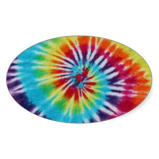 Rainbow Spiral Oval Stickers