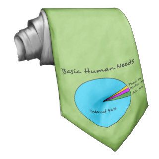 Funny Basic Human Needs for computer enthusiasts Neckwear