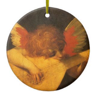 Musician Angel by Rosso Fiorentino, Vintage Art Christmas Tree Ornaments