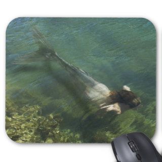 Mermaid swimming underwater mouse pads
