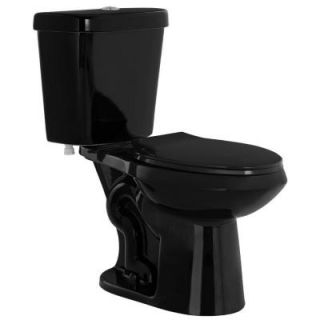 Glacier Bay 2 piece High Efficiency Dual Flush Elongated Toilet in Black N2316 BLK