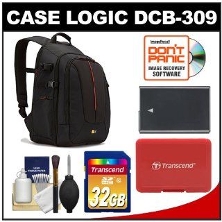 Case Logic DCB 309 Digital SLR Camera Backpack Case (Black) with 32GB Card + EN EL14 Battery + Accessory Kit for Nikon D3100, D3200, D5100, D5200  Camera & Photo