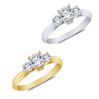 Alyssa Jewels 14k Gold Prong set Round Cubic Zirconia Engagement style Ring Alyssa Jewels Cubic Zirconia Rings