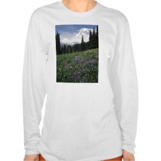 Wildflowers in Meadow Below Mt. Rainier Tee Shirts
