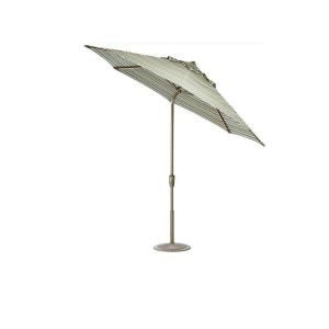 Home Decorators Collection 6.5 ft. x 10 ft. Auto Tilt Patio Umbrella in Catalina Cilantro Sunbrella with Champagne Frame 1549120940