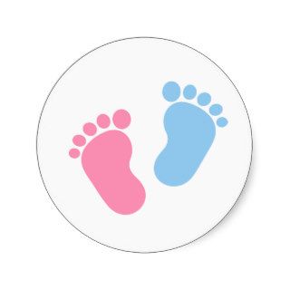 Baby feet round sticker