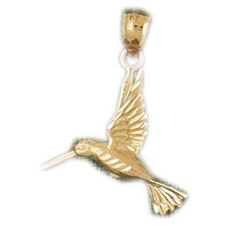 14K Gold Charm Pendant 2 Grams Animals> Hummingbirds, Roadrunners For Necklace Jewelry
