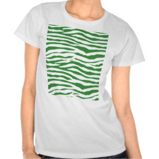 Green Zebra Stripes Tee Shirts