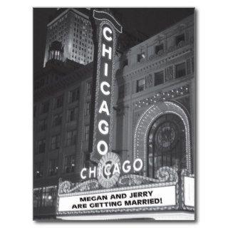 Black and White Vintage Chicago Theater Save the D Post Cards