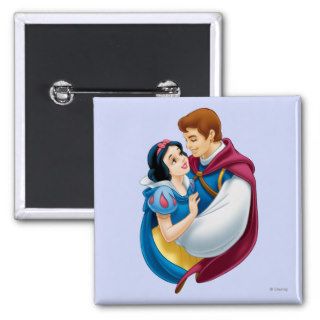 Snow White and Prince Charming Hugging Pinback Buttons