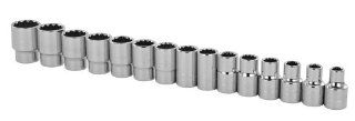 Stanley 89 339 1/2 Inch Drive 12 Point Professional Grade Metric Socket Set, 15 Piece    