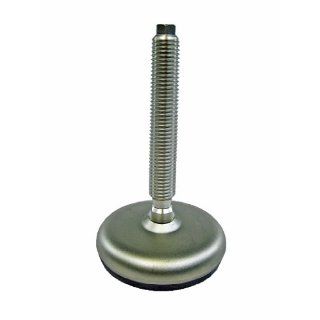 J.W. Winco 24N200MB1/A Series GN 341 Stainless Steel Leveling Mount with Black Rubber Pad Inlay, Without Nut, Shot Blast Finish, Metric Size, 80mm Base Diameter, M24 x 2.5 Thread Size, 200mm Thread Length Vibration Damping Mounts Industrial & Scienti