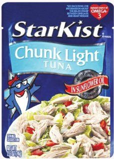 Starkist Chunk Light Tuna In Sunflower Oil, 2.6 Ounce Pouch (Pack of 10)  Tuna Seafood  Grocery & Gourmet Food