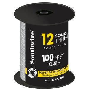 Southwire 100 ft. 12/1 Solid THHN Wire   White 11588138