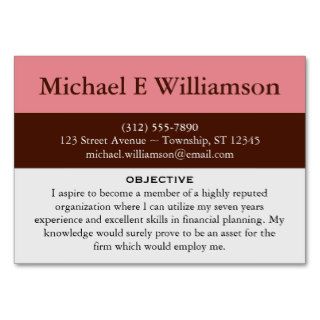 Brown Stripe Pink RESUME Business Cards