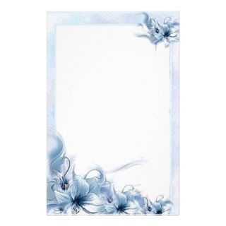 Blue Flowers Personalized Stationery