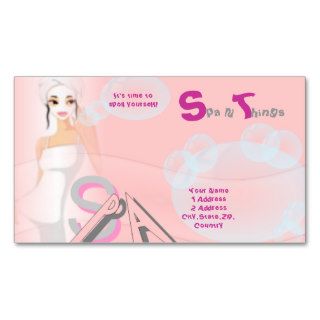 Cute Spa Lady Spoil Yourself  Pink Business Card