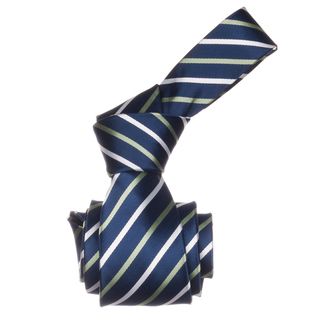 Republic Men's Navy/ Green Striped Microfiber Neck Tie Republic Ties