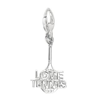 Sterling Silver I Love Tennis Charm Silver Charms