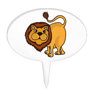 Funky Lion Art Cartoon Cake Topper