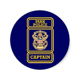 US Park Police Retired Captain Round Stickers