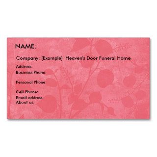 Funeral Home Business Card