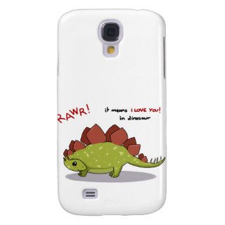 Rawr Means I love you in dinosaur Stegosaurus Galaxy S4 Cases