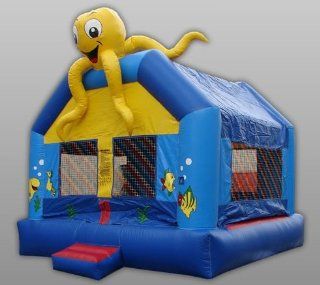 Inflatable Sea Bounce IV w Octopus Top   Commercial (13 ft.) Toys & Games