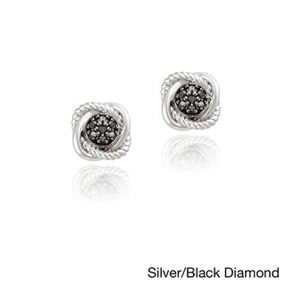 DB Designs Sterling Silver 1/6ct TDW Colored Diamond Love Knot Earrings DB Designs Diamond Earrings