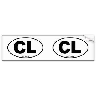 Sri Lanka CL Oval ID Identification Code Initials Bumper Sticker