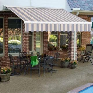 AWNTECH 18 ft. LX Destin with Hood Right Motor/Remote Retractable Acrylic Awning (120 in. Projection) in Dusty Blue Multi DTR18 374 DBM
