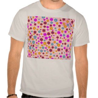 Vintage Abstract Pink Cute Girly Floral Pattern T shirt