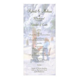 Winter Proposal Artistic Wedding Schedule Rack Card Template
