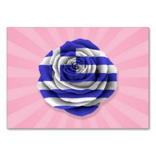 Greek Rose Flag on Pink Business Cards