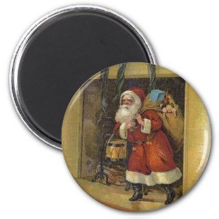 Santa Claus near Chimney Refrigerator Magnets