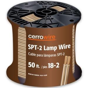Cerrowire 50 ft. Clear 18 2 Lamp Cord 252 1012BR