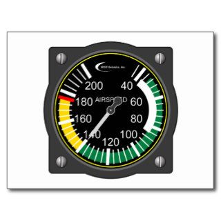 Aviation Airspeed Gauge Post Cards