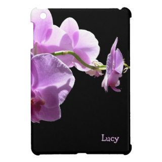 © P Wherrell Pink orchid on black background iPad Mini Cover