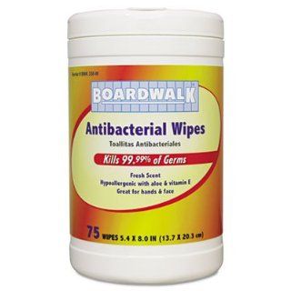 Boardwalk 358 W Antibacterial Wipes, 8 x 5 2/5, Fresh Scent (6 Packs of 75)