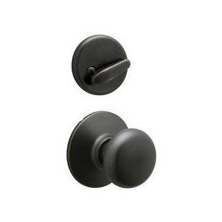 Schlage F359PLY613 Plymouth Interior Knob with Deadbolt, Oil Rubbed Bronze   Doorknobs  