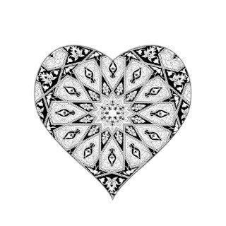 Arabian floral pattern motif heart sticker