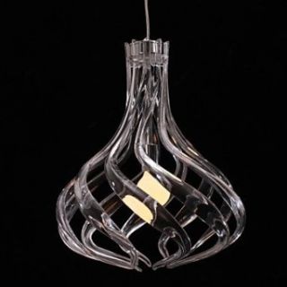 60W Comtemporary Pendant Light with 1 Light in White Acrylic Shade Spiral Designed   Chandeliers  