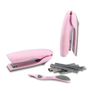 Stanley Bostitch Pink Velvet AntiJam Stand Up Desktop Stapler Plus Pack with Push Style Staple Remover and 1, 200 Staples (B326 PP VLT PNK)  Desk Stapler Sets 