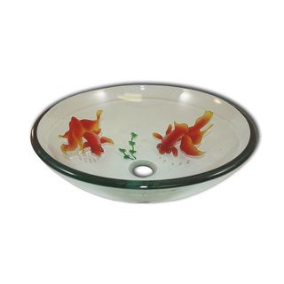 Flotera Twin Goldfish Glass Vessel Bathroom Sink Bathroom Sinks