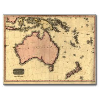 1818 Australasia  Map   Australia, New Zealand Postcards