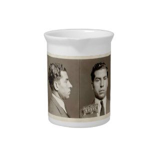 New York Police Mugshot Charles "Lucky" Luciano Beverage Pitcher