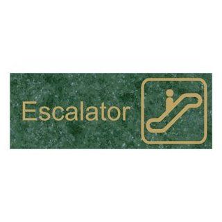 Escalator Gold on Verde Engraved Sign EGRE 330 SYM GLDonVerde  Business And Store Signs 